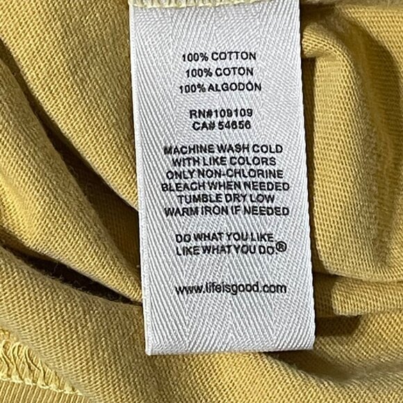Life Is Good Size S Mustard Yellow Graphic Tee With Tailgate Print Short Sleeve - Picture 7 of 10